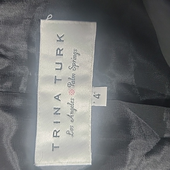 Trina Turk Size 4 Black 'Satin' Single Button Fully Lined Blazer, GORGEOUS! - Picture 6 of 7